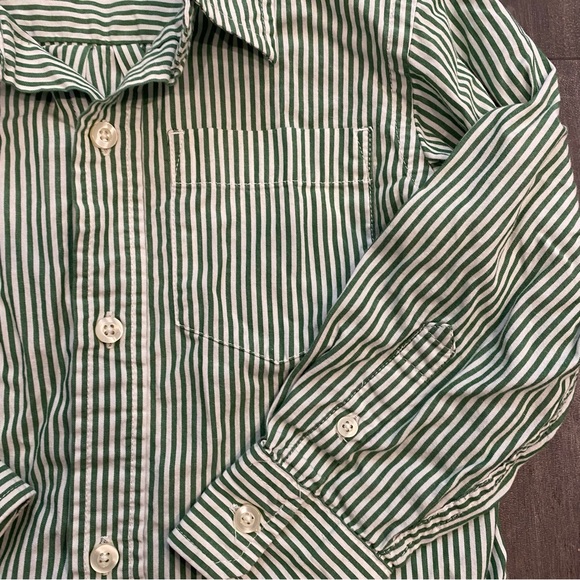 Gap Green Striped Button Down Shirt - Picture 4 of 6